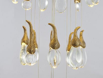 60-Light Antique Brass Metal Chandelier With Clear CrystalsBy Design Living