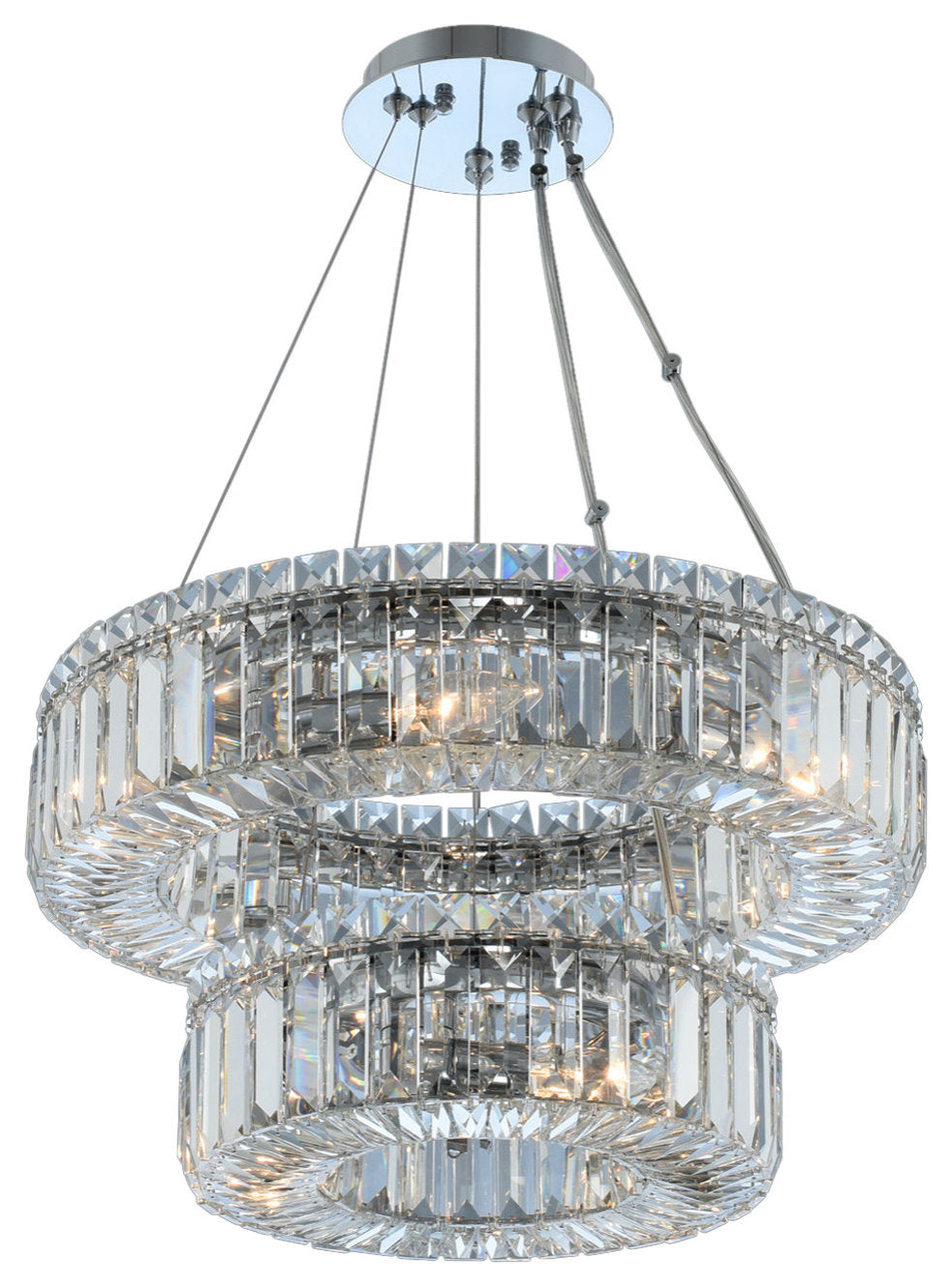 Rondelle 18x8" 9-Light Contemporary Large Pendants by AllegriBy Allegri Crystal by Kalco Lighting
