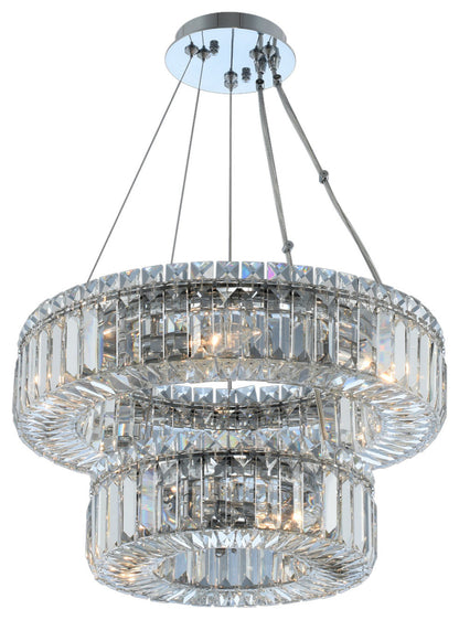 Rondelle 18x8" 9-Light Contemporary Large Pendants by AllegriBy Allegri Crystal by Kalco Lighting