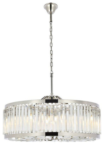 Elegant Lighting 1203D35/RC Chelsea 10 Light 36"W Crystal Drum - PolishedBy Elegant Furniture & Lighting