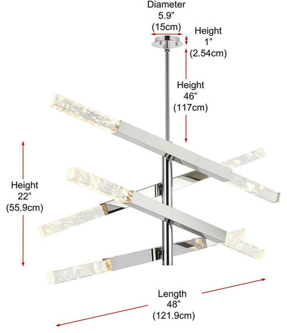 Ari 8 Light Pendant, ChromeBy Elegant Furniture & Lighting