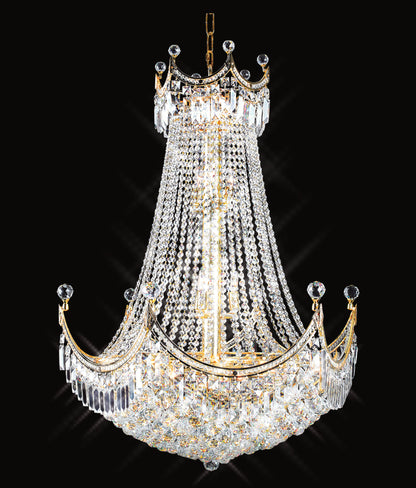 Artistry Lighting Corona Collection Hanging Crystal Chandelier 30x40, GoldBy Artistry Lighting