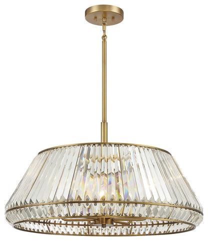 Pyramid 6-Light Pendant in Warm BrassBy Savoy House
