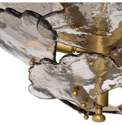 Glass Petals Chandelier, Eichholtz Florina, Smoke GlassBy OROA - Furniture