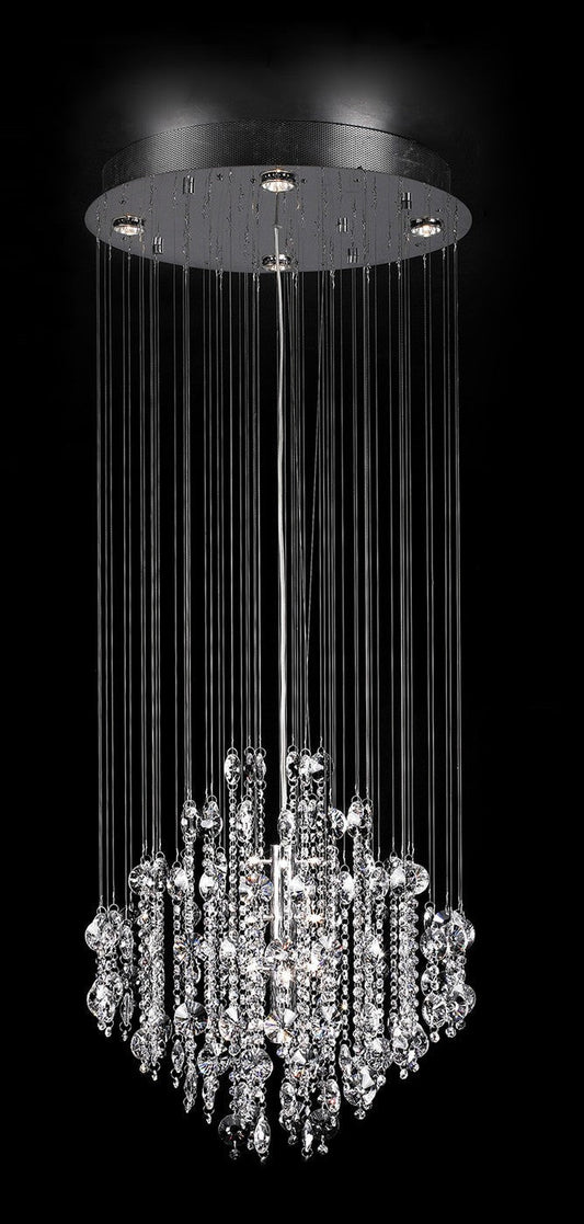 Crystal Fantasy 8 lite chandelier features flowing suspended chinese crystals