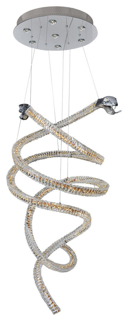 Ravina Led Halogen Intertwined Cobra Chandelier, Firenze ClearBy Allegri Crystal by Kalco Lighting