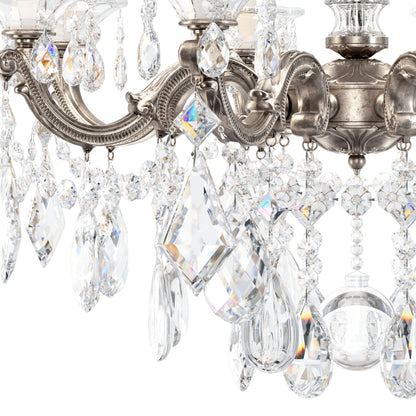 Schonbek 5073-48S 8 Light Crystal Chandelier, Antique SilverBy Schonbek