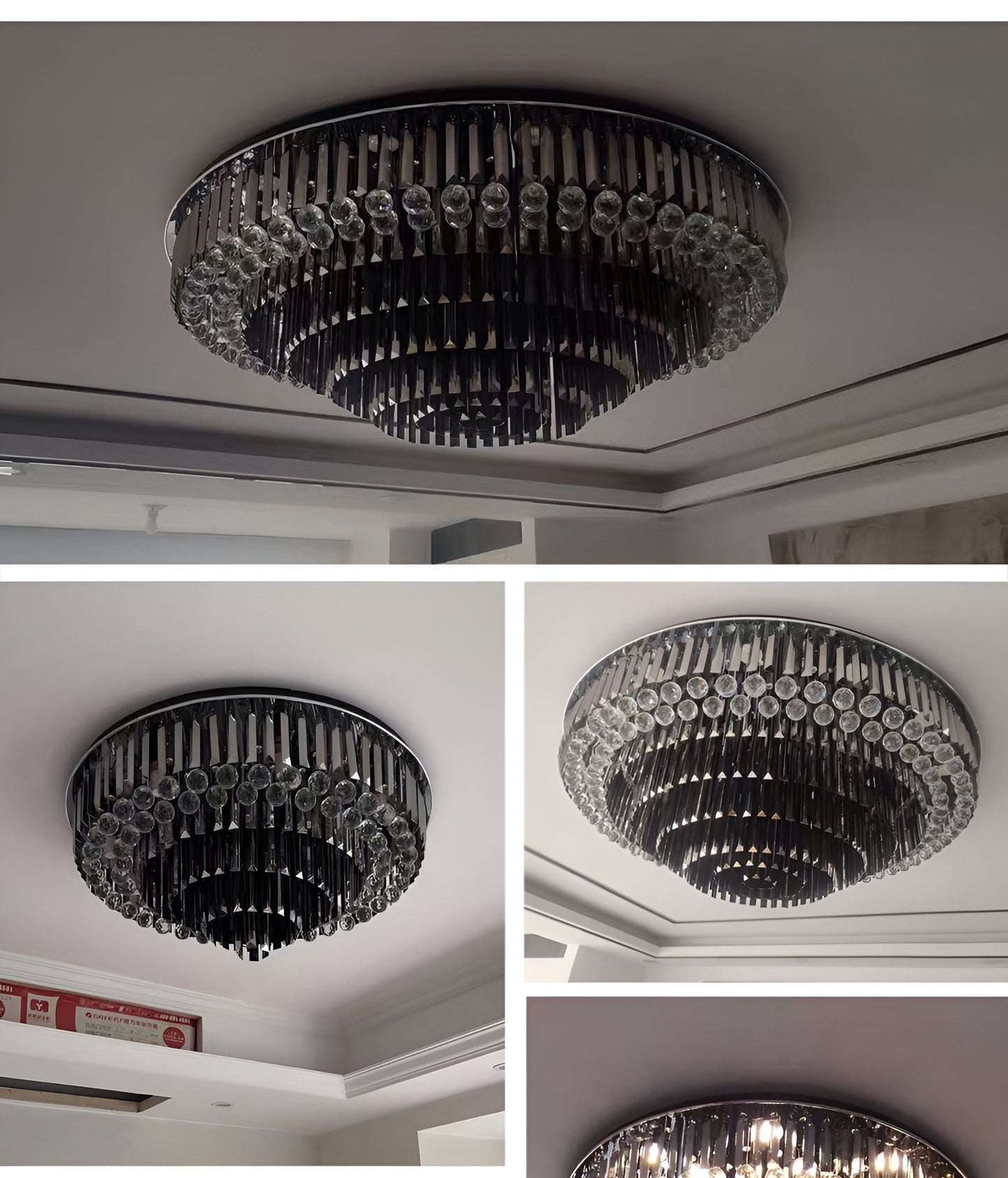 Africo | Round Modern Crystal Chandelier, 31.5"By Miron Demid LLC