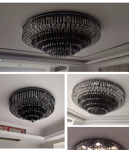 Africo | Round Modern Crystal Chandelier, 31.5"By Miron Demid LLC