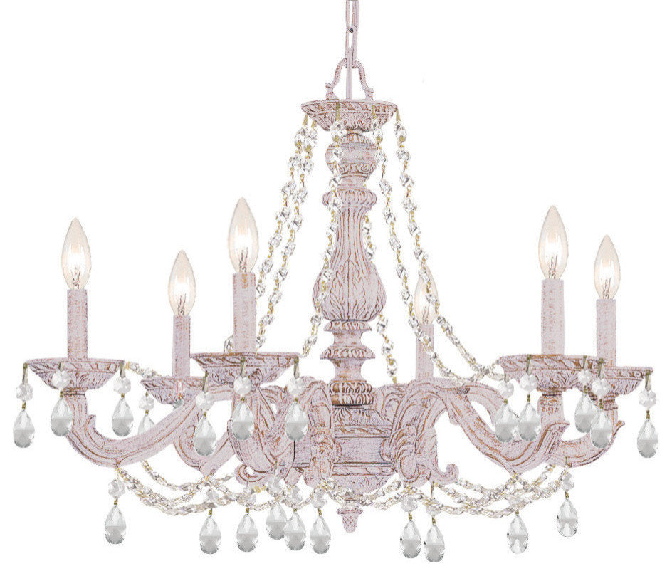 Crystorama Paris Market 6-Light Clear Element Crystal White ChandelierBy Crystorama Lighting