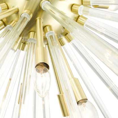 Satin Brass Sparkling, Mid Century Modern, Foyer Pendant ChandelierBy Livex Lighting Inc.