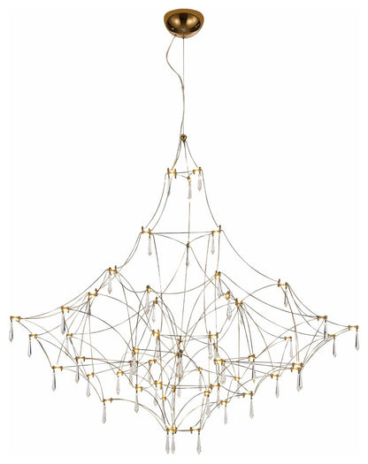 Cube Design Crystal LED Chandelier for Living Room, Bedroom, Gold, Dia39.4xh39.4", Warm Light, DimmableBy Miron Demid LLC