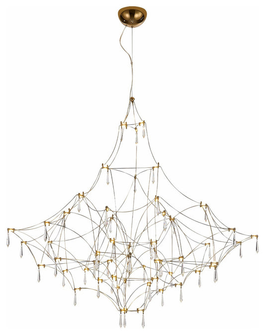 Cube Design Crystal LED Chandelier for Living Room, Bedroom, Gold, Dia39.4xh39.4", Warm Light, DimmableBy Miron Demid LLC