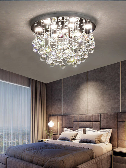 Inverigo | Luxury Round Crystal LED Ceiling Lamp for Living Room, Bedroom, Dia39.4xh17.7", Warm LightBy Miron Demid LLC