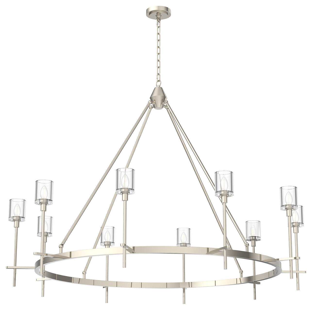 Salita Chandelier, Polished Nickel/Clear Crystal, 57.75"Dx42.5"HBy Kuzco Lighting LLC