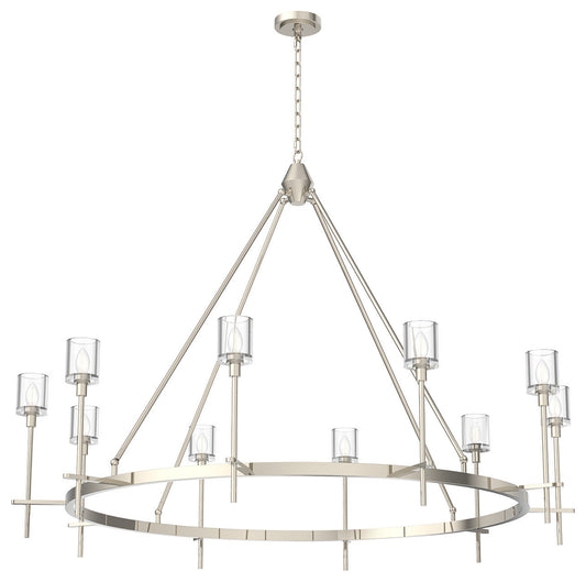 Salita Chandelier, Polished Nickel/Clear Crystal, 57.75"Dx42.5"HBy Kuzco Lighting LLC