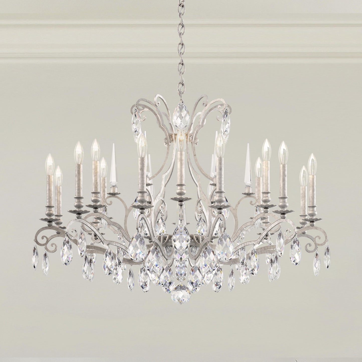 Schonbek Rn3892N-48H 18 Light Crystal Chandelier, Antique SilverBy Schonbek