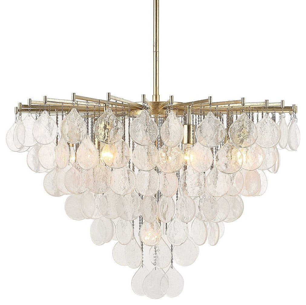 Modern Tear Drop Pendant Seeded Glass Chandelier 8 Light 38 in Elegant SilverBy My Swanky Home