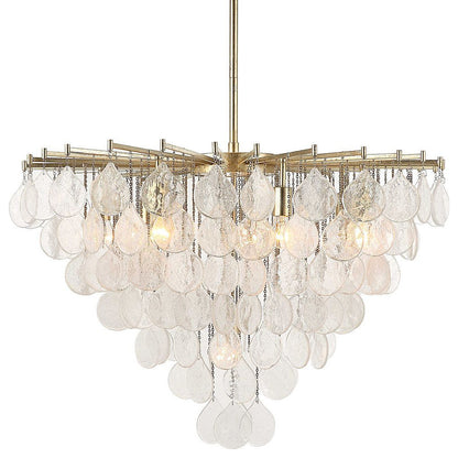 Modern Tear Drop Pendant Seeded Glass Chandelier 8 Light 38 in Elegant SilverBy My Swanky Home