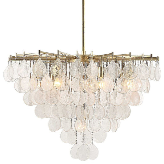 Modern Tear Drop Pendant Seeded Glass Chandelier 8 Light 38 in Elegant SilverBy My Swanky Home