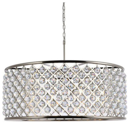 Elegant Lighting 1214G43/RC Madison 10 Light 44"W Crystal Drum - PolishedBy Elegant Furniture & Lighting