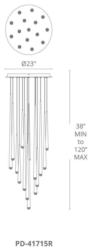 Modern Forms PD-41715R Cascade 15 Light 23"W LED Suspended Multi - PolishedBy Modern Forms