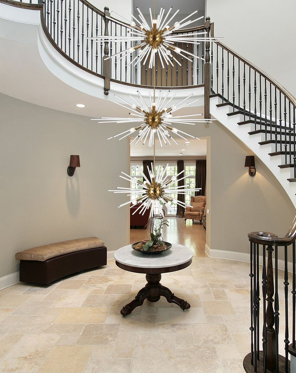 Elegant Lighting 46" Three Tiers Crystal Starburst ChandelierBy Elegant Furniture & Lighting