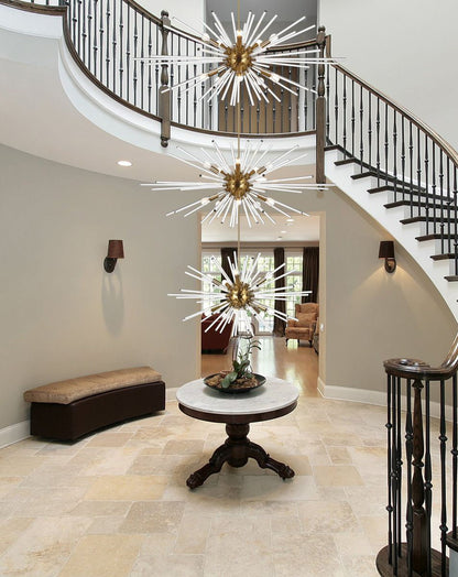 Elegant Lighting 46" Three Tiers Crystal Starburst ChandelierBy Elegant Furniture & Lighting