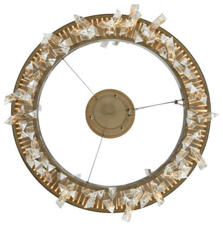Allegri Glacier LED Chandelier, Brushed Champagne Gold, 25.00By Allegri Crystal by Kalco Lighting