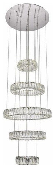 Monroe Integrated LED Chip Light Chandelier in Chrome & Clear Royal Cut CrystalBy Elegant Furniture & Lighting