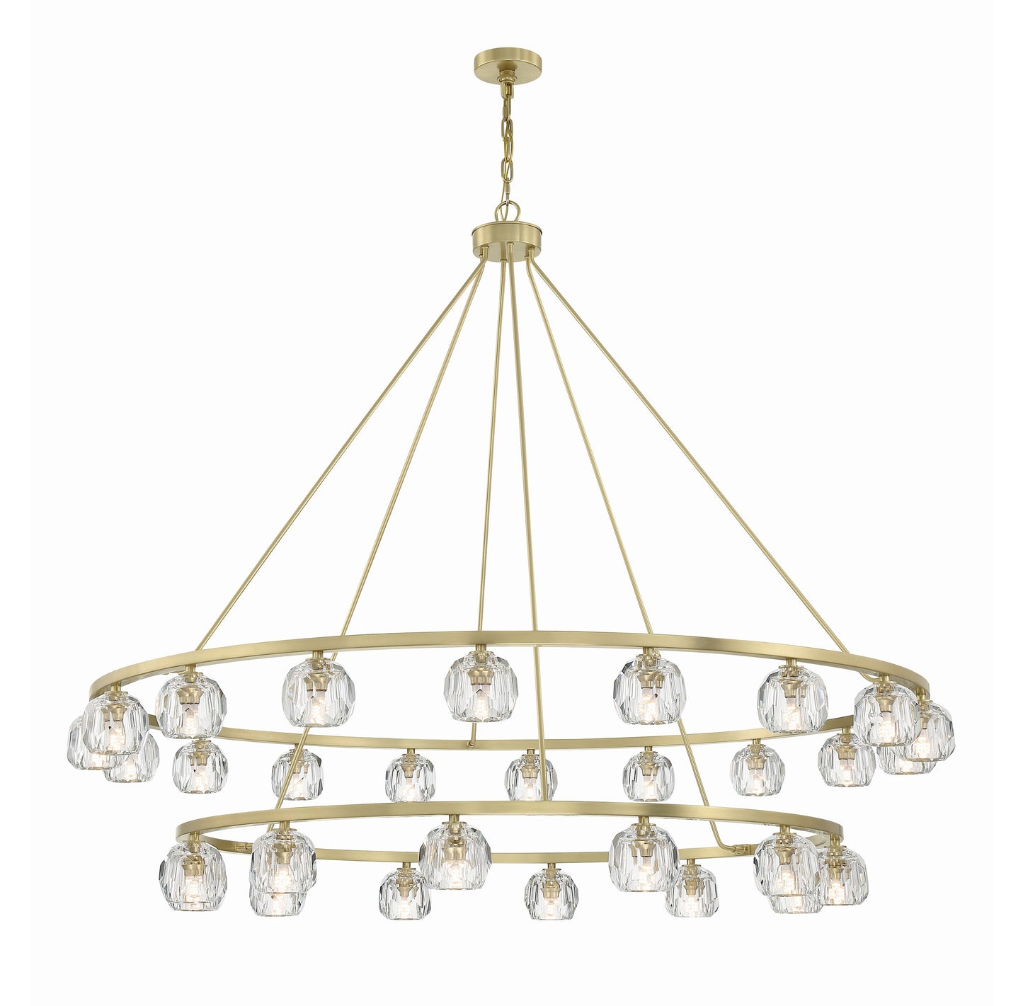 Aragon 30-Light Soft Brass Chandelier, Faceted Cut CrystalBy Crystorama Lighting