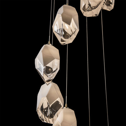 Chrysalis 9-Light Large Crystal Pendant Modern Brass White Crystal LongBy Hubbardton Forge