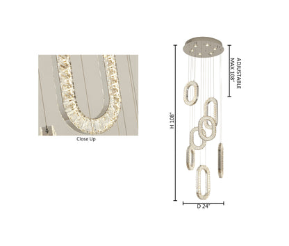 Chrome Flushed Frame LED ChandelierBy Design Living