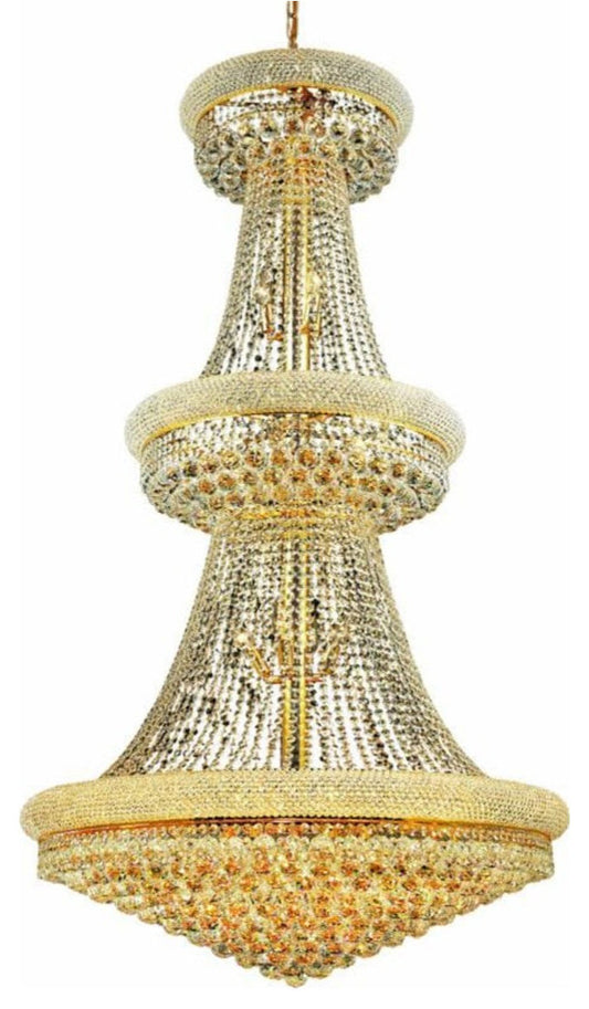 Elegant Lighting V1800G36/RC Primo 32 Light 36"W Crystal Empire - GoldBy Elegant Furniture & Lighting