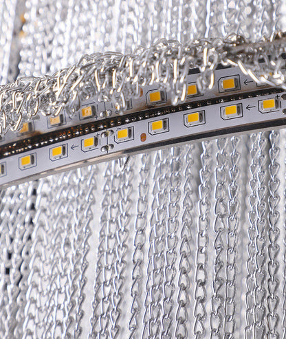 Toudon | Outstanding Silver/Gold Long Chain Chandelier , Gold, Dia23.6By Miron Demid LLC