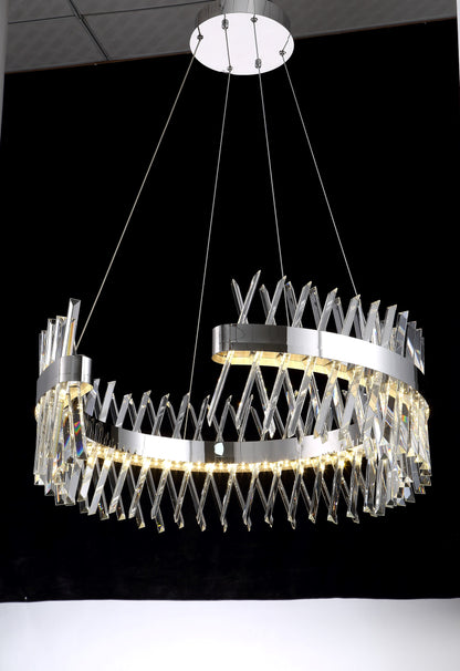 Beautiful Things Lighting Hammered Crystal Crescent Ring LED Chandelier BTL005By Beautiful Things Lighting