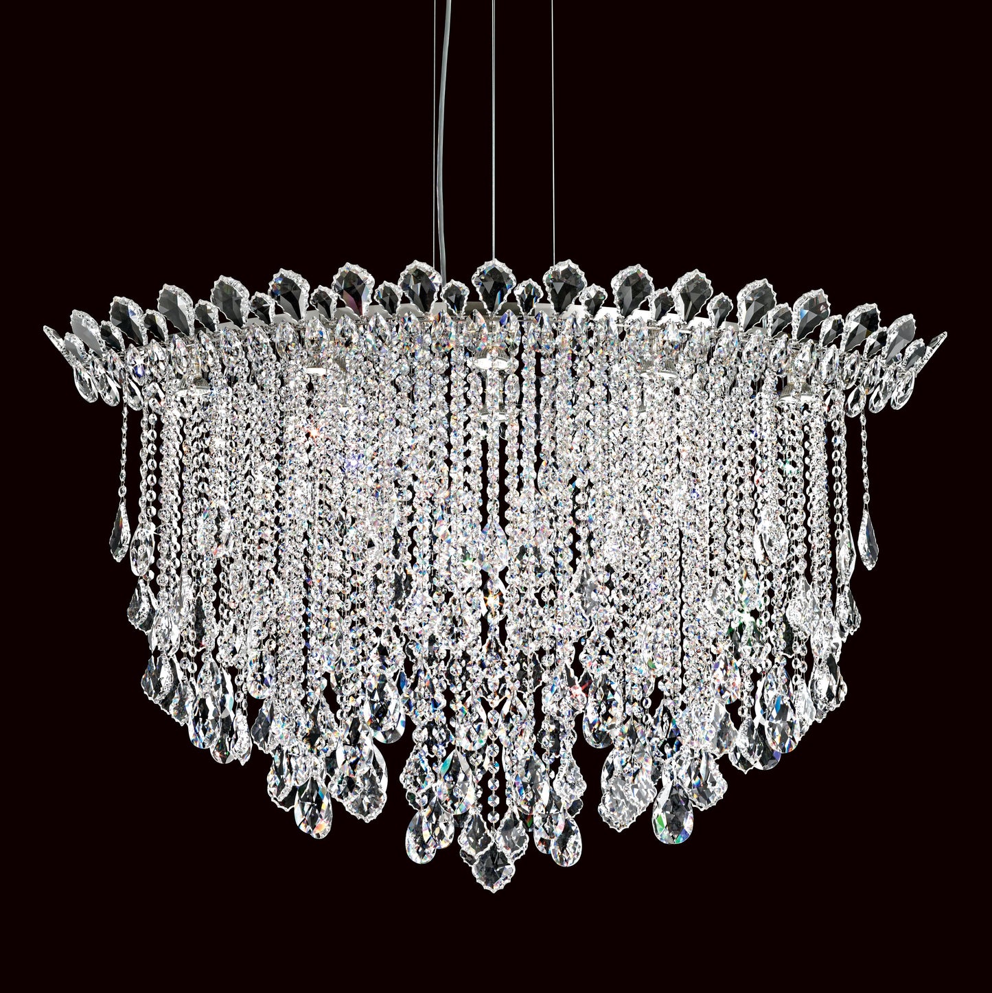 Trilliane Strands 8-Light Pendant in Stainless Steel With Clear Heritage CrystalBy Schonbek
