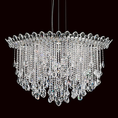 Trilliane Strands 8-Light Pendant in Stainless Steel With Clear Heritage CrystalBy Schonbek