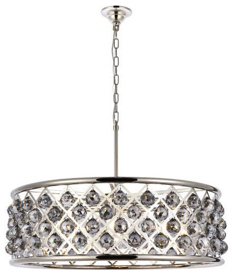 Elegant Lighting 1214D32-SS/RC Madison 8 Light 32"W Crystal Drum - PolishedBy Elegant Furniture & Lighting