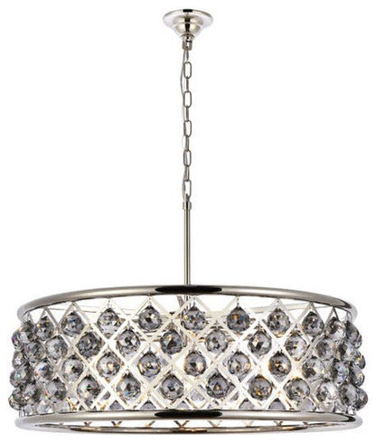 Elegant Lighting 1214D32-SS/RC Madison 8 Light 32"W Crystal Drum - PolishedBy Elegant Furniture & Lighting