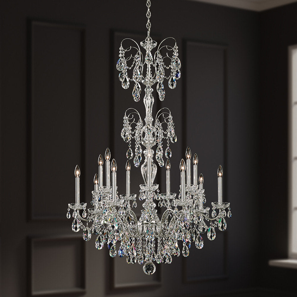 Schonbek St1952N-40H 14 Light Crystal Chandelier, Polished SilverBy Schonbek