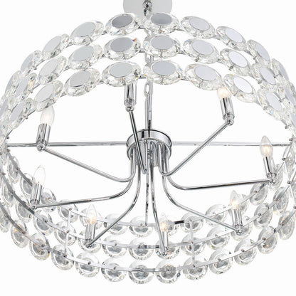 Chrome Eight Light Chandelier from the Perrene CollectionBy Eurofase Lighting