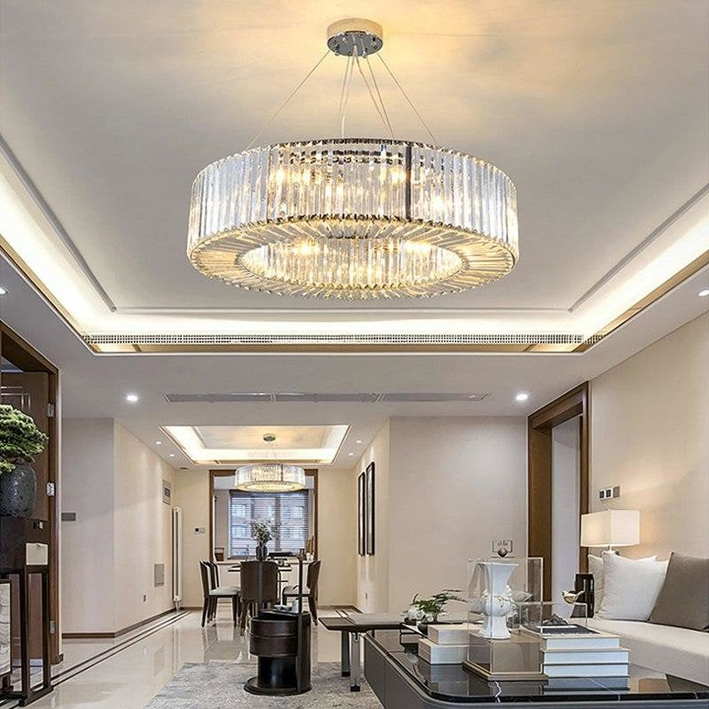 Crystal Drum Chandelier By Morsale, Diameter 32"By MORSALE