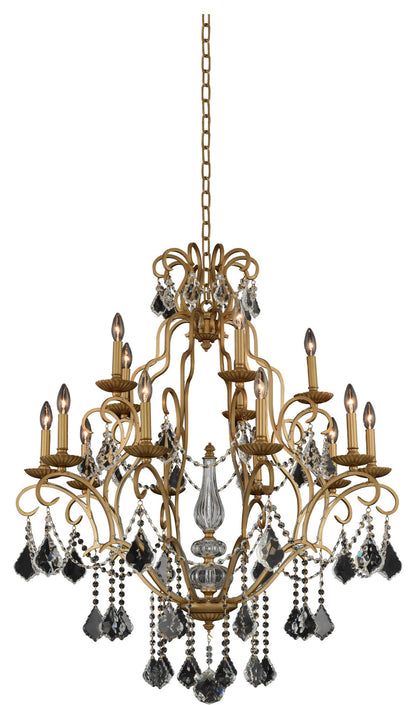 Elise 34x54" 15-Light Modern Classics Chandelier by AllegriBy Allegri Crystal by Kalco Lighting