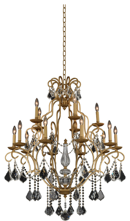 Elise 34x54" 15-Light Modern Classics Chandelier by AllegriBy Allegri Crystal by Kalco Lighting