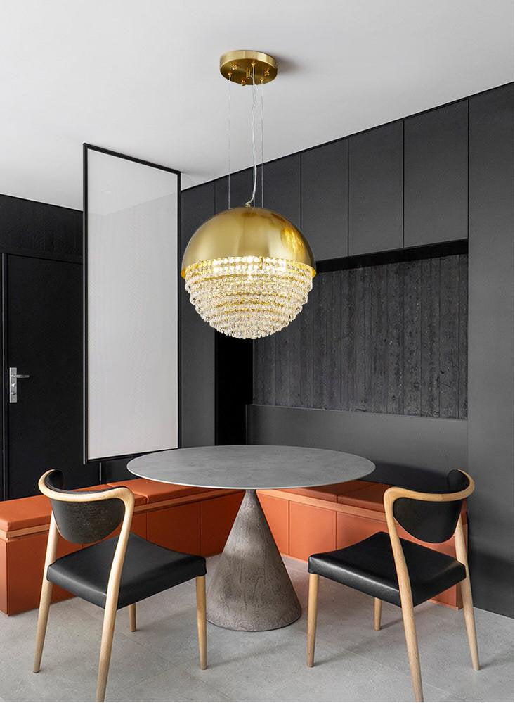 Sestri Levante | Stunning Gold Crystal Ball Chandelier, Dia21.7xh21.7''By Miron Demid LLC