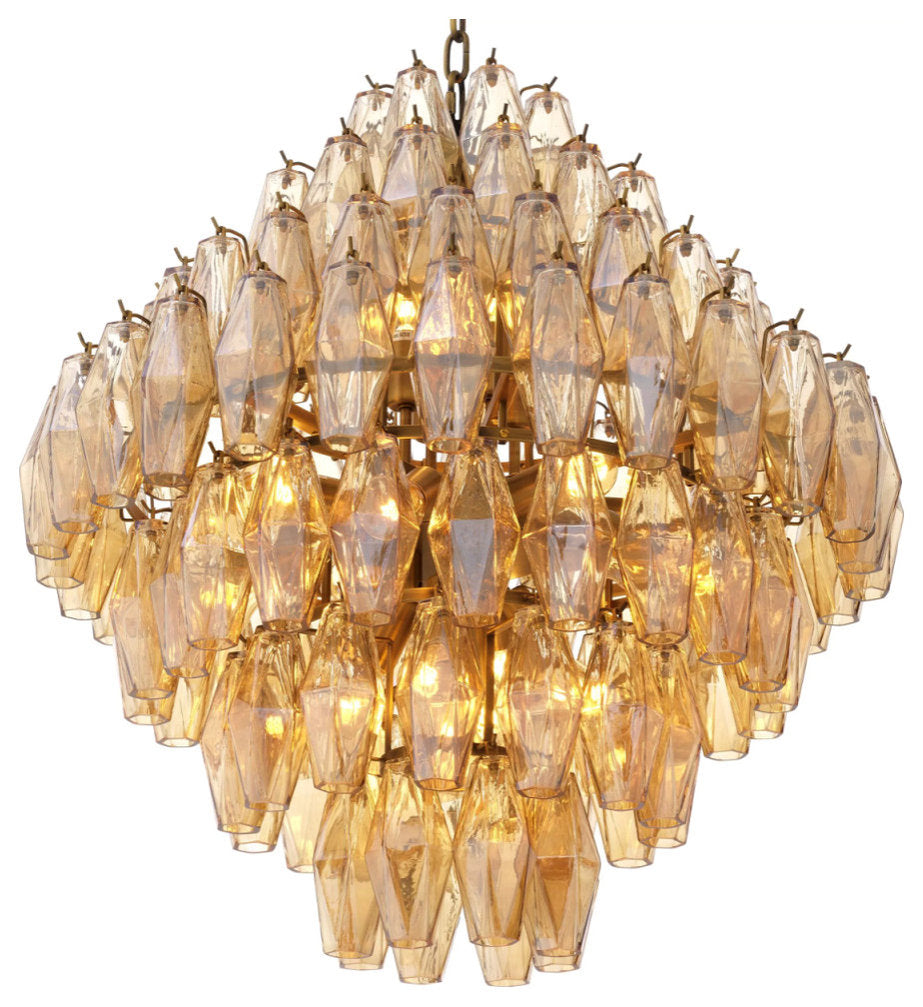 Diamond Amber Glass Chandelier | Eichholtz Benini, LargeBy OROA - Furniture