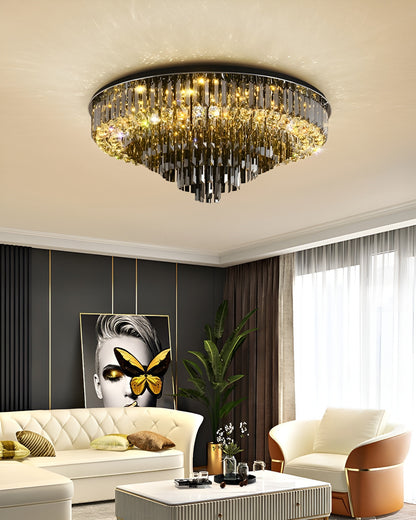 Africo | Round Modern Crystal Chandelier, 31.5"By Miron Demid LLC
