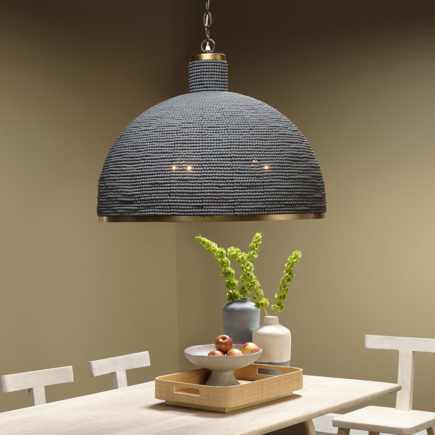 Big Sur 1-Light Beaded Slate Blue ChandelierBy Jamie Young Company