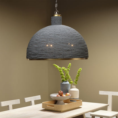 Big Sur 1-Light Beaded Slate Blue ChandelierBy Jamie Young Company